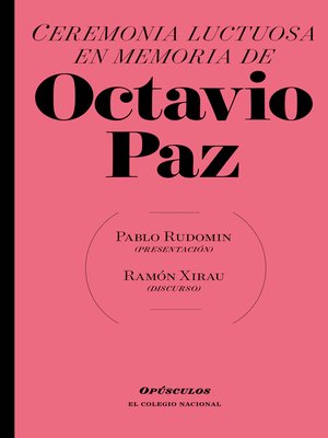 cover image of Ceremonia luctuosa en memoria de Octavio Paz